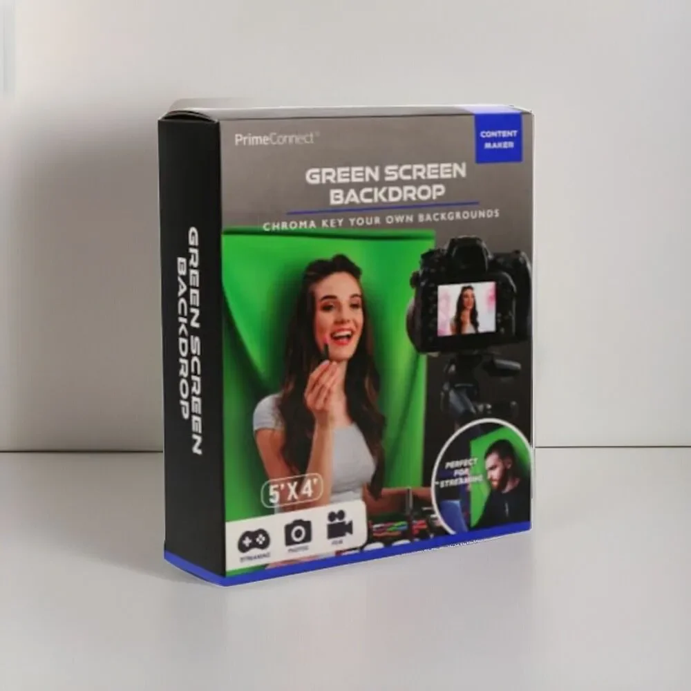🔥Prime Connect Green Screen Backdrop 5' x 4' Content Creators Streaming BNWT🔥